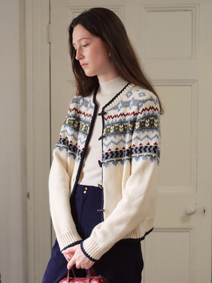 Amelinda Contrast-Trim Wool-Blend Cardigan