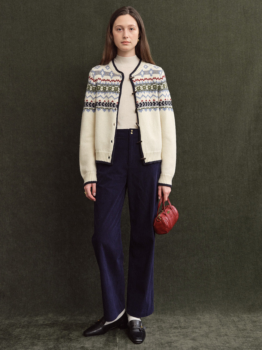 Amelinda Contrast-Trim Wool-Blend Cardigan