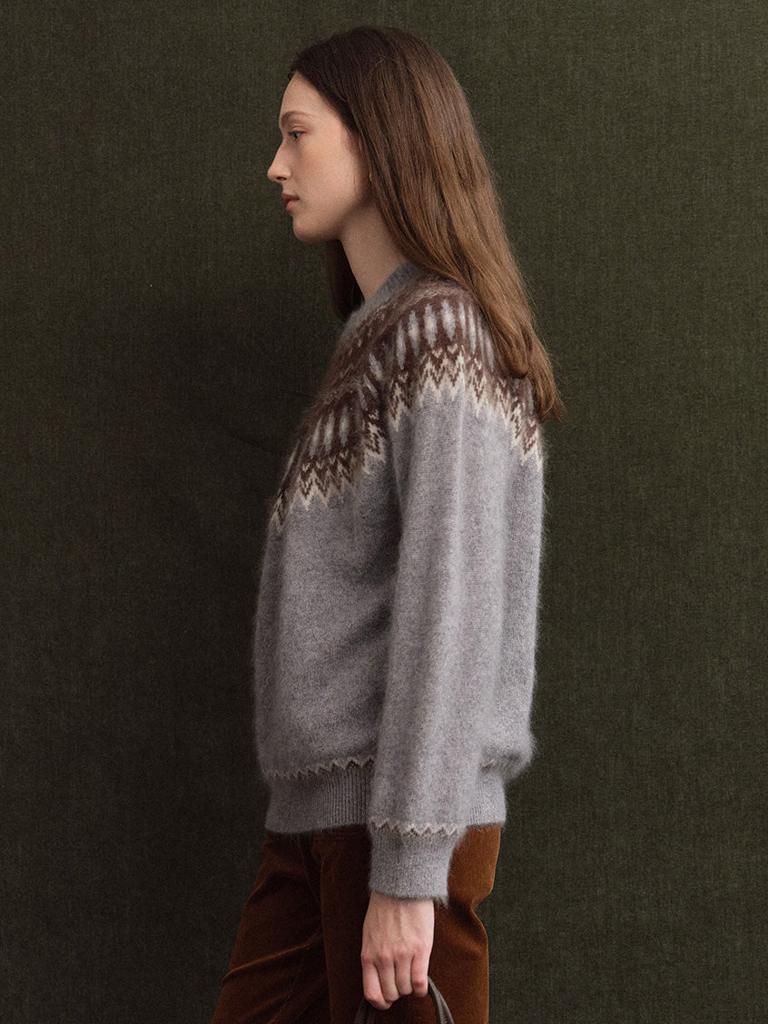 Tamara Nordic Yoke Round Neck Sweater