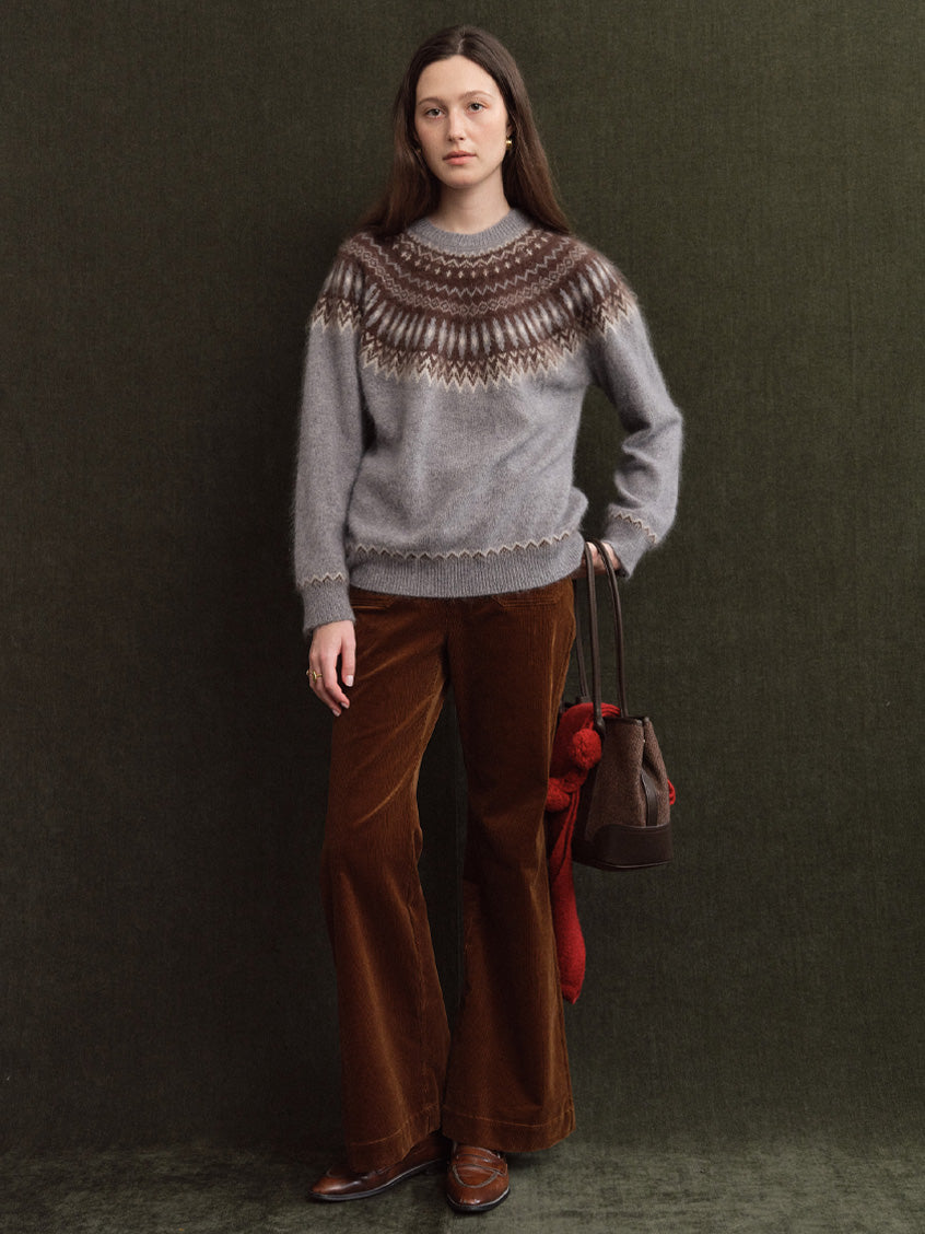 Tamara Nordic Yoke Round Neck Sweater