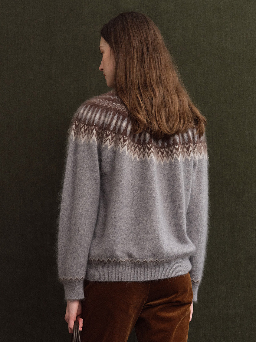 Tamara Nordic Yoke Round Neck Sweater
