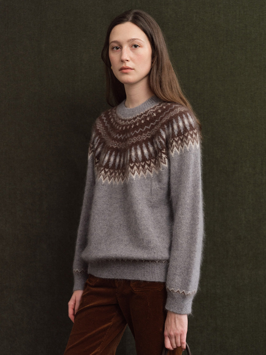 Tamara Nordic Yoke Round Neck Sweater