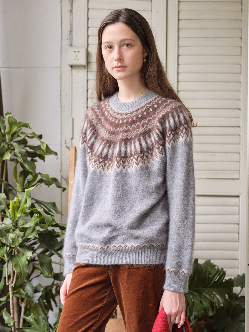Tamara Nordic Yoke Round Neck Sweater