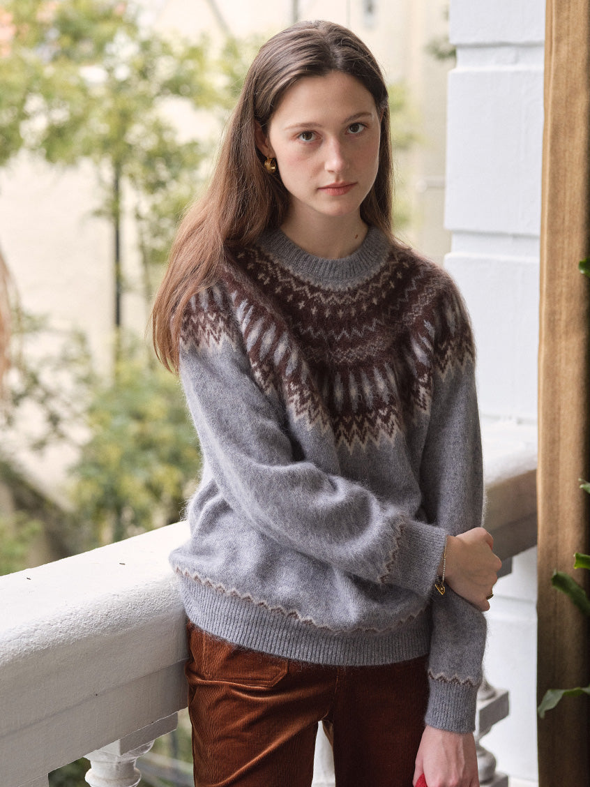 Tamara Nordic Yoke Round Neck Sweater