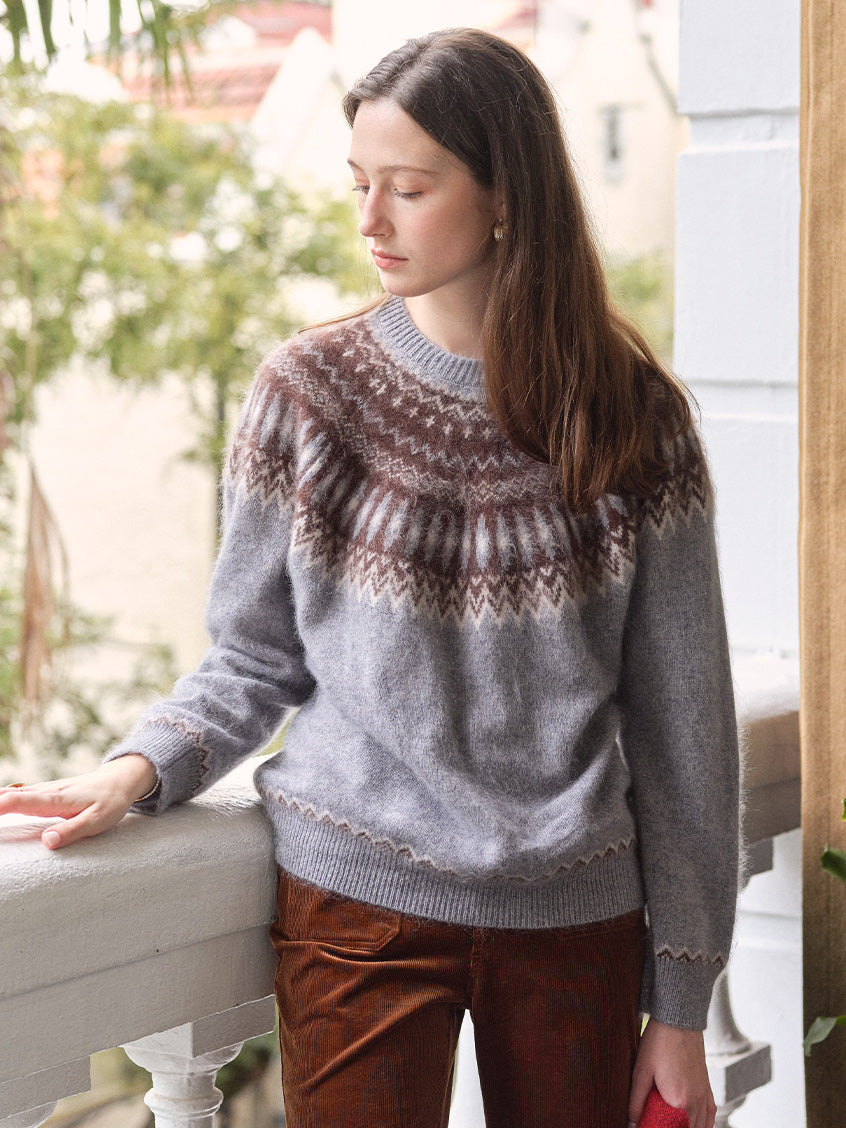 Tamara Nordic Yoke Round Neck Sweater