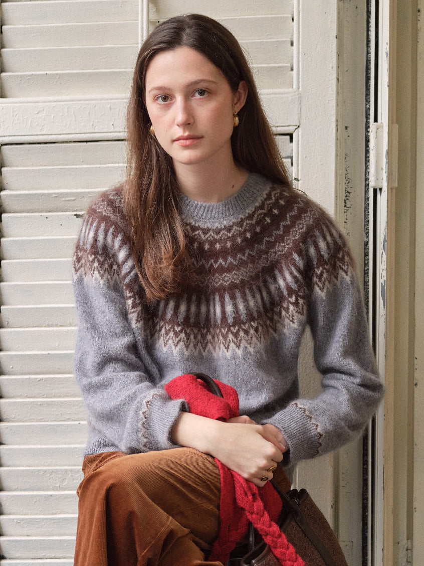 Tamara Nordic Yoke Round Neck Sweater