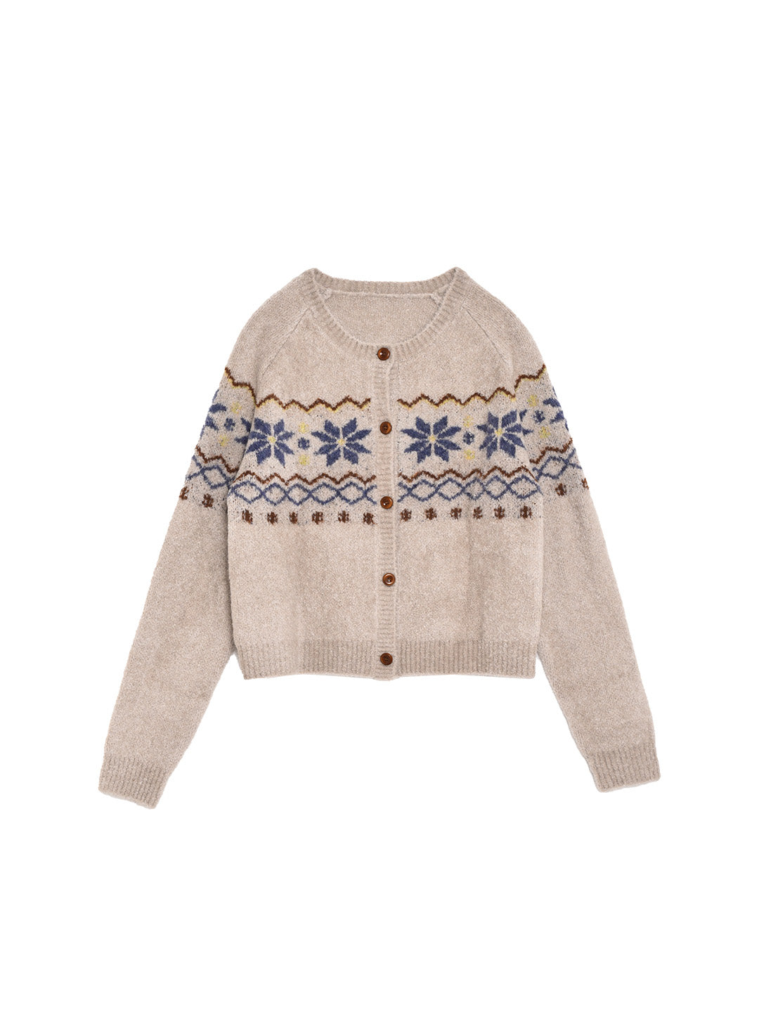 Chaya Round Neck Fair Isle Cardigan