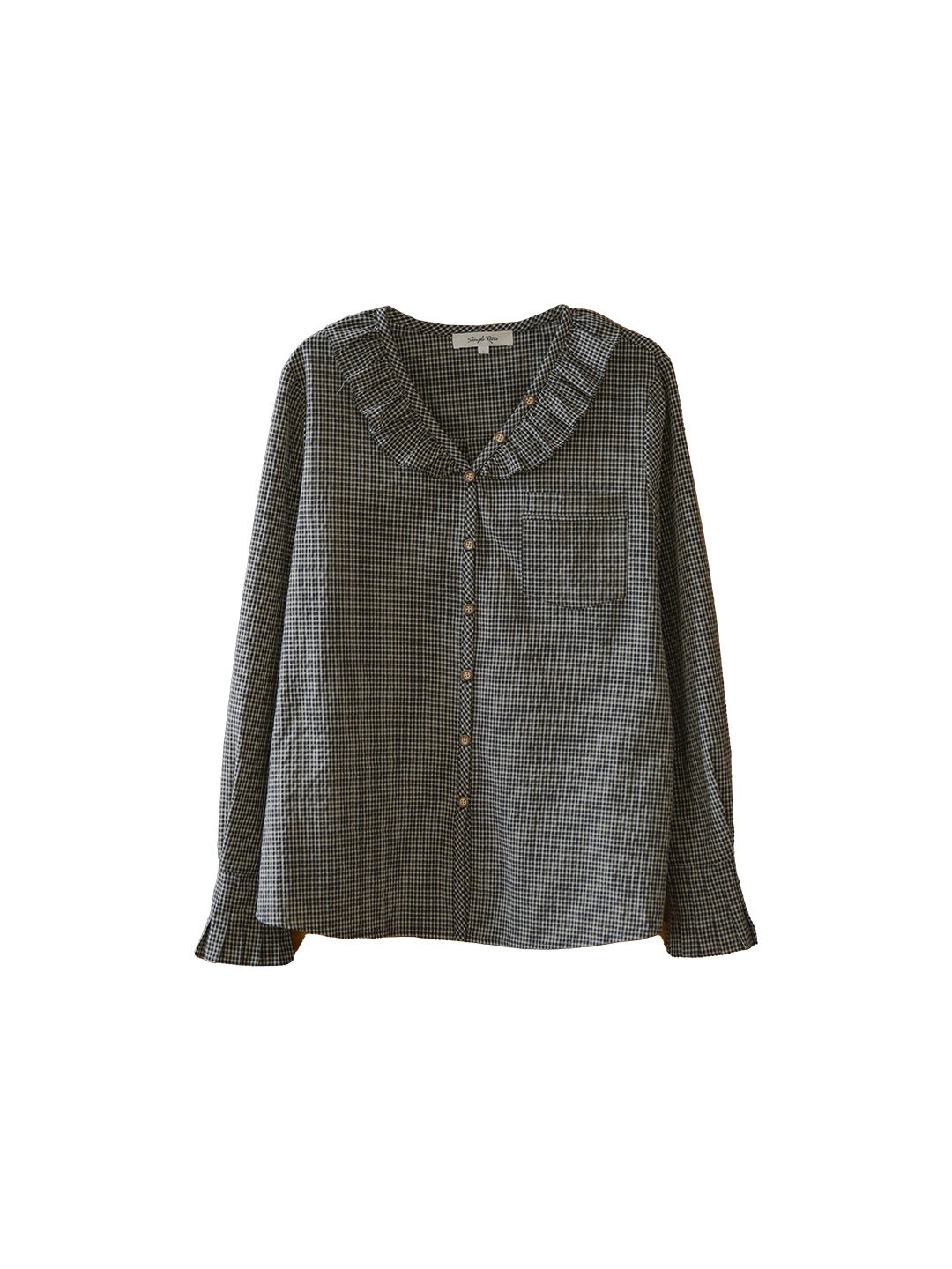 Nellie V-Neck Plaid Blouse