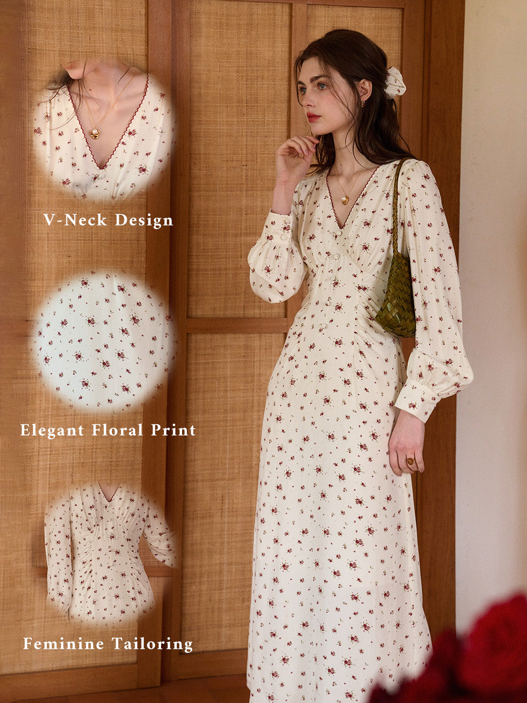 Nori V-Neck Floral Dress