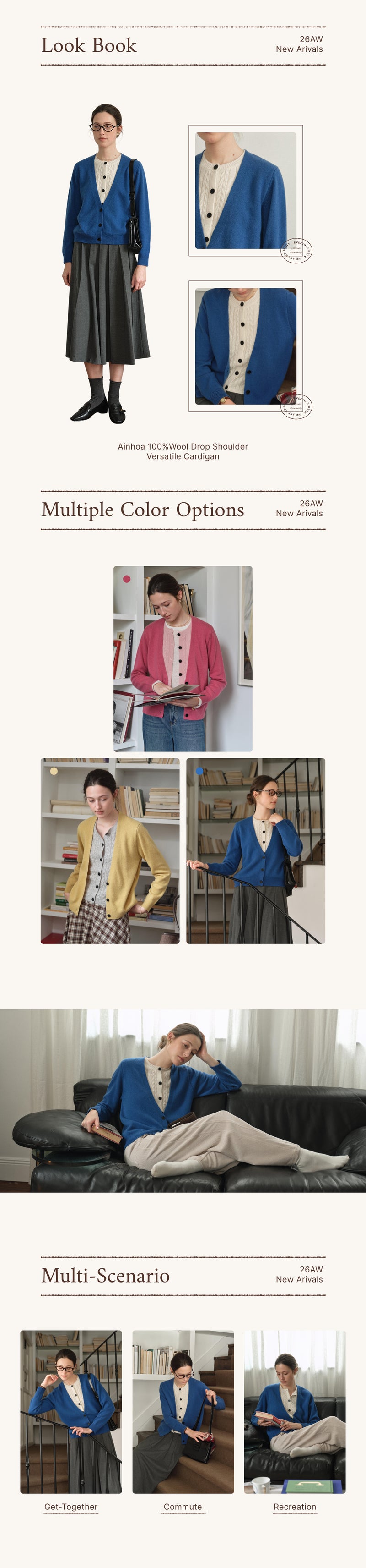 Ainhoa 100%Wool Drop Shoulder Versatile Cardigan detail 1