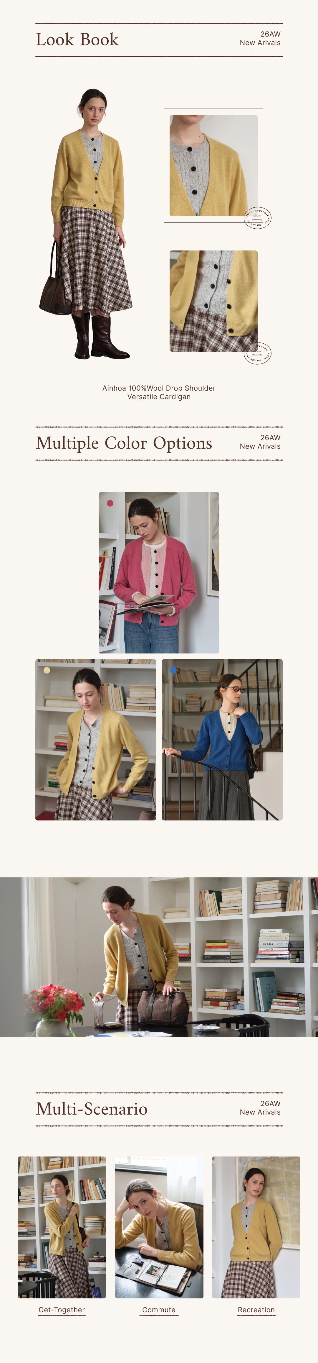 Ainhoa 100%Wool Drop Shoulder Versatile Cardigan detail 1