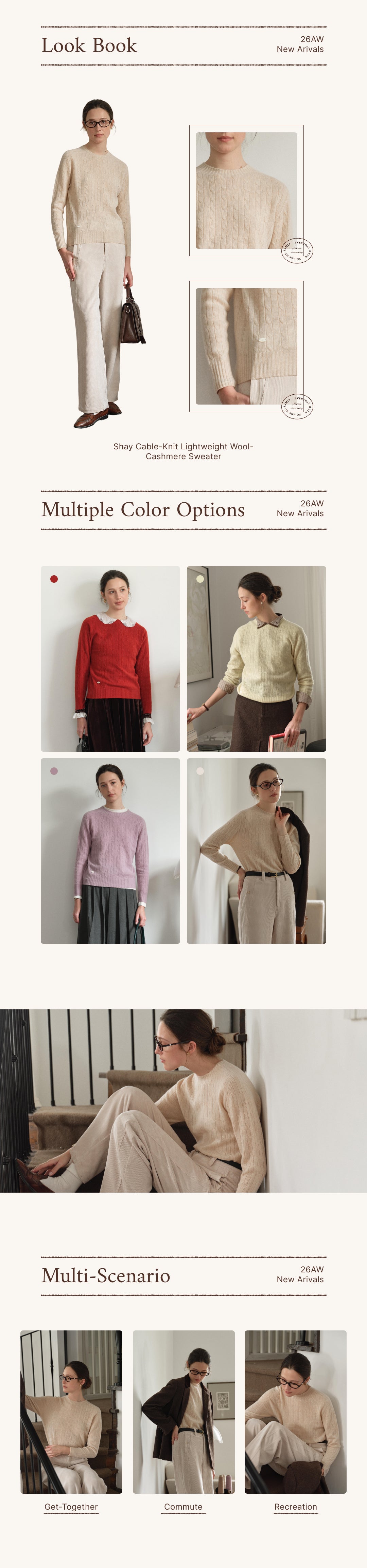 Shay Cable-Knit Lightweight Wool-Cashmere Sweater detail 1