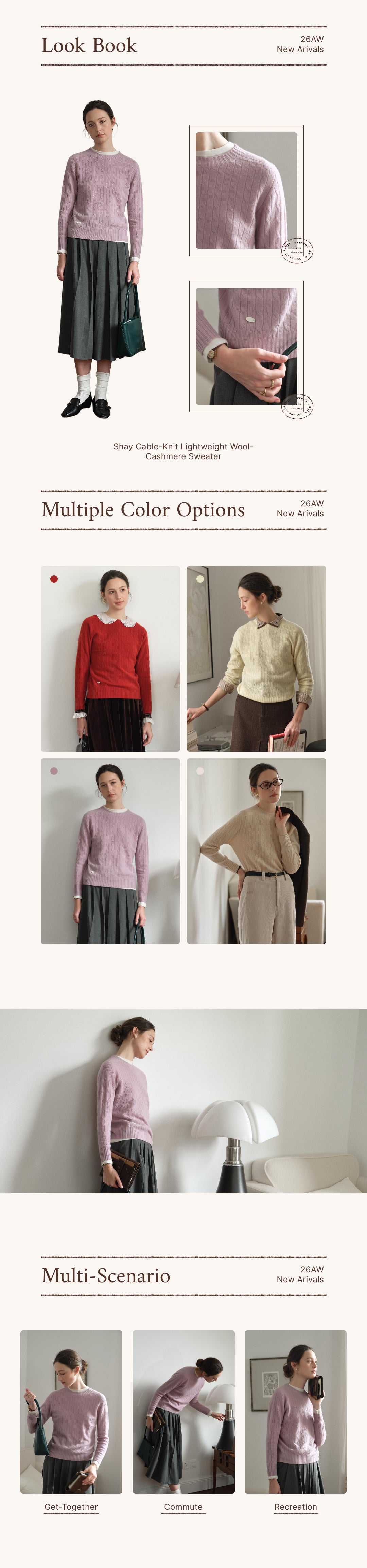 Shay Cable-Knit Lightweight Wool-Cashmere Sweater detail 1