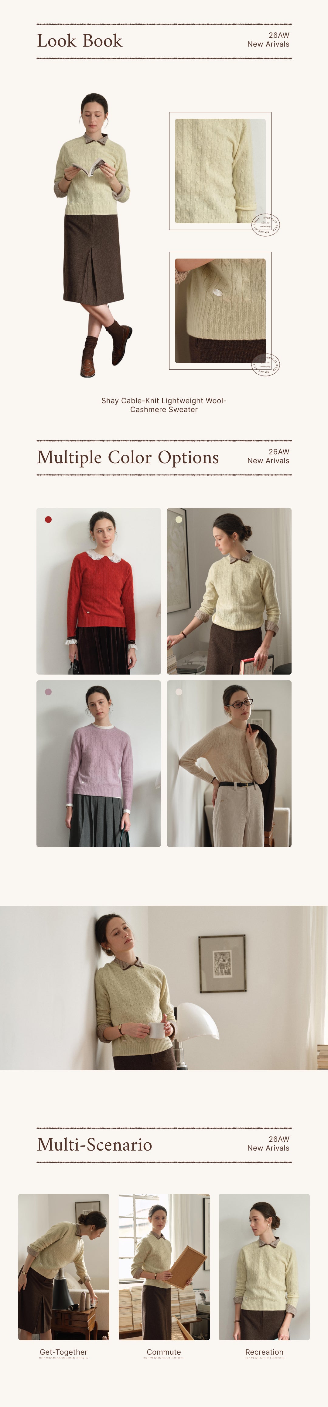 Shay Cable-Knit Lightweight Wool-Cashmere Sweater detail 1