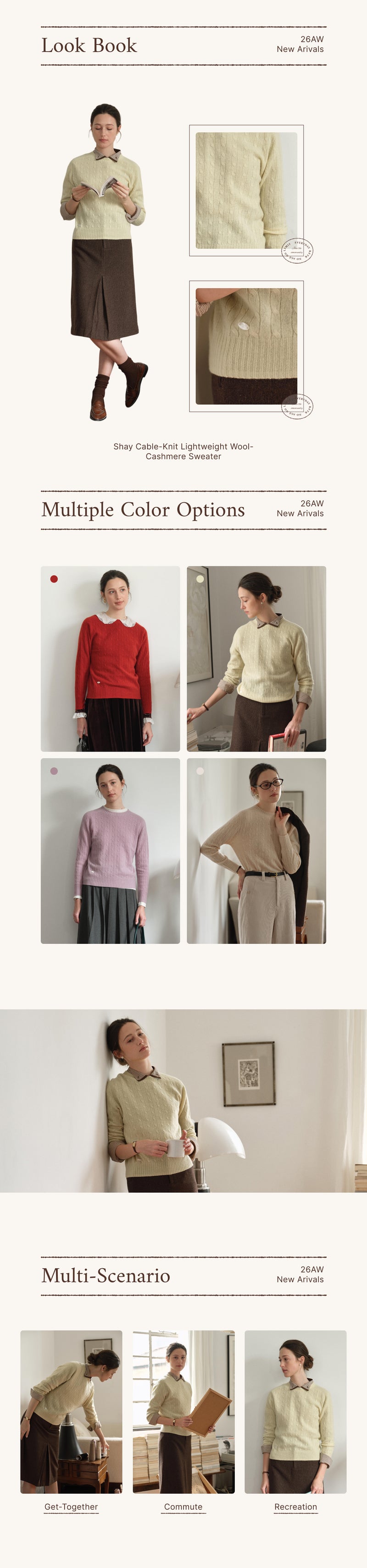 Shay Cable-Knit Lightweight Wool-Cashmere Sweater detail 1