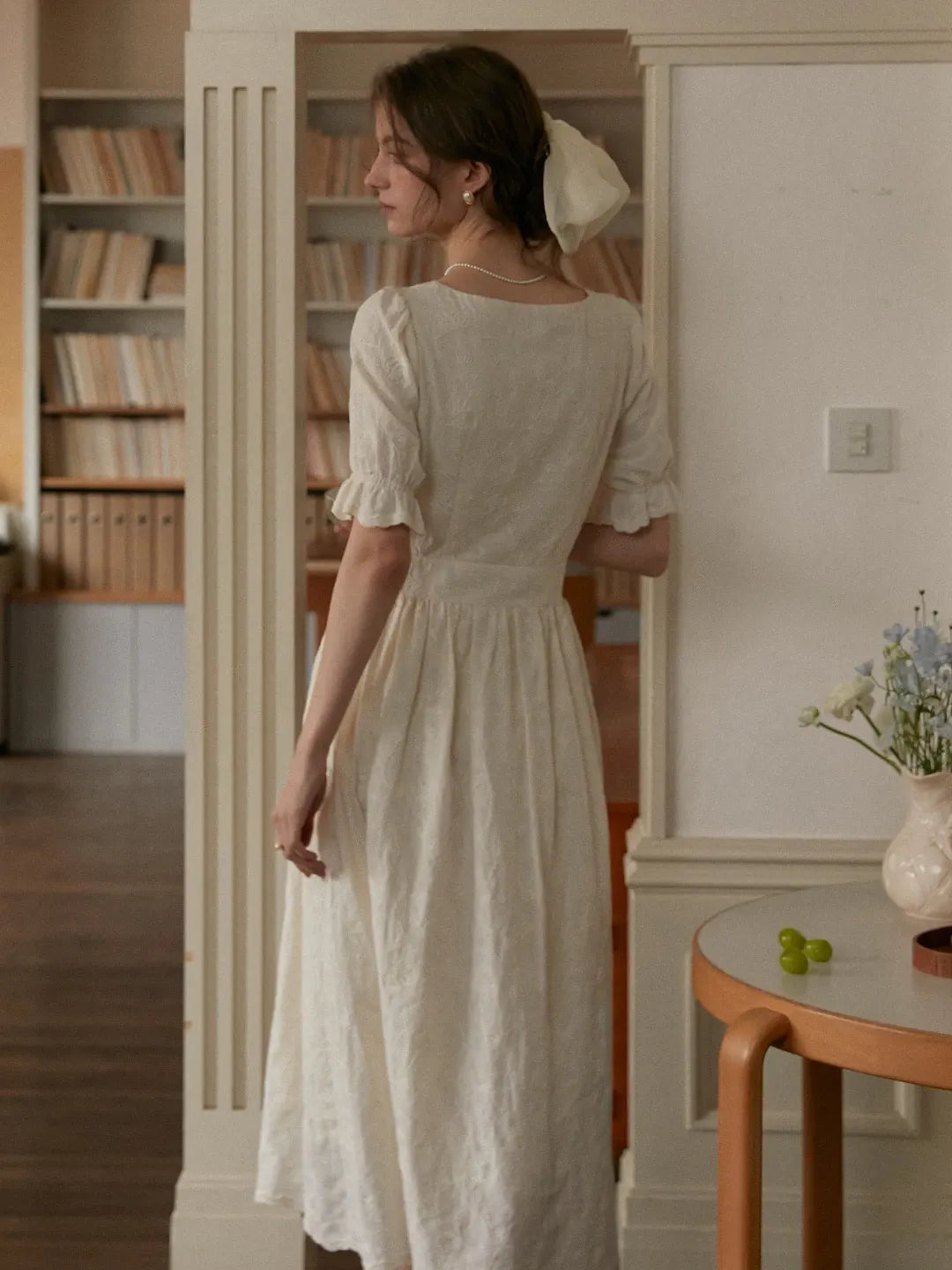 Ayra Sweetheart Neck Puff Sleeves Dress