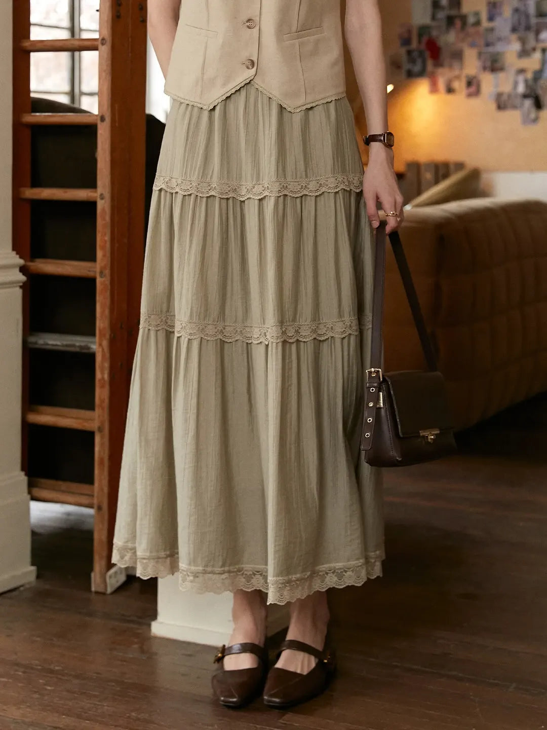 Dana Lace Linen Skirt