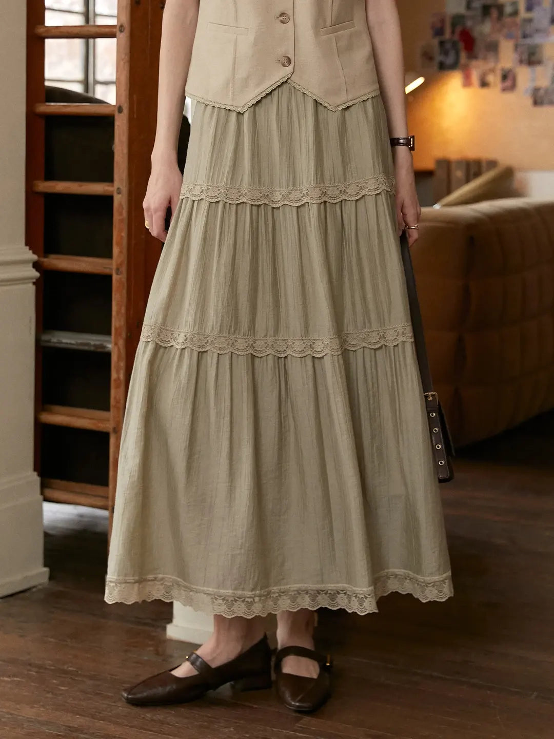 Dana Lace Linen Skirt