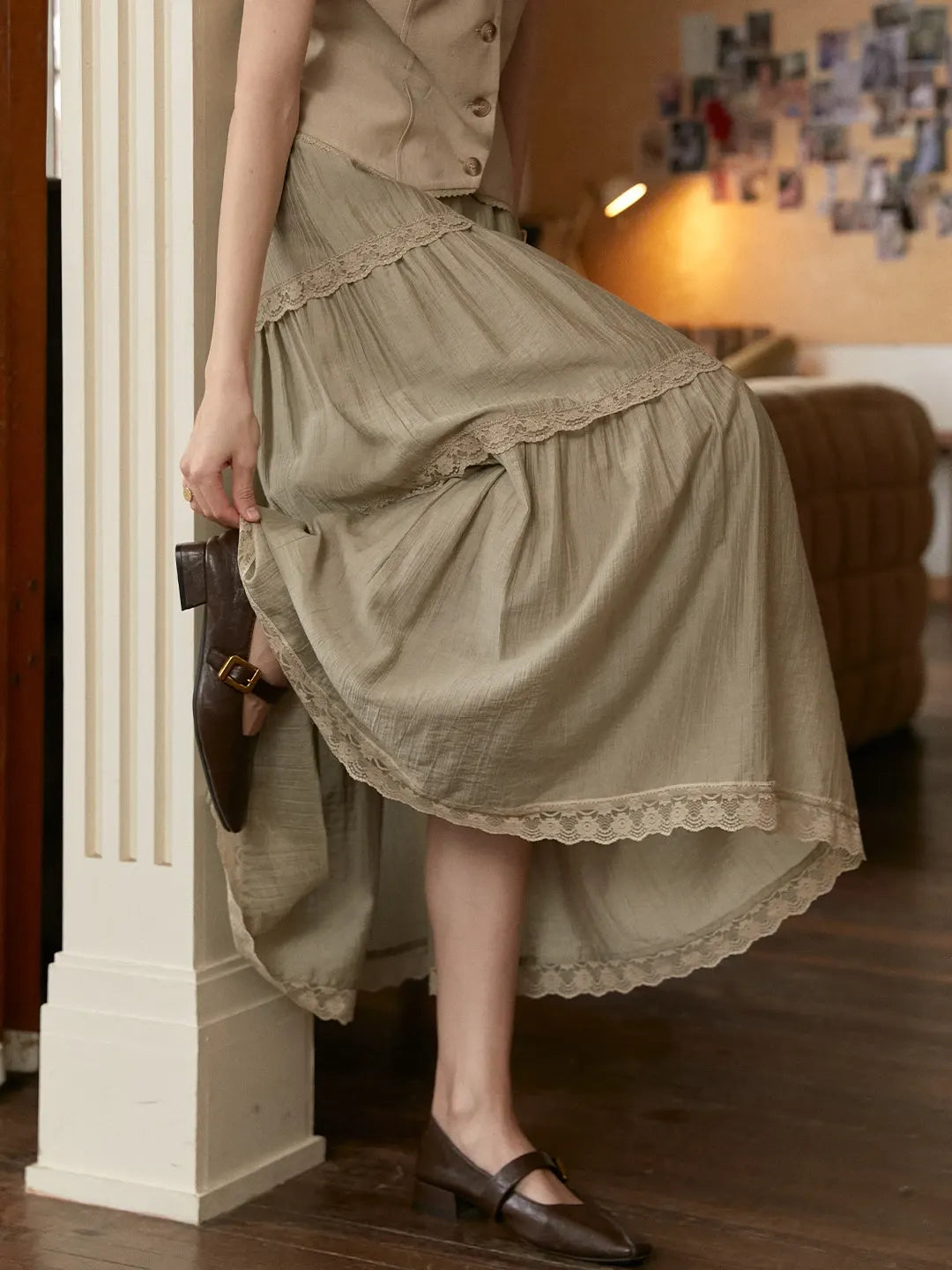Dana Lace Linen Skirt