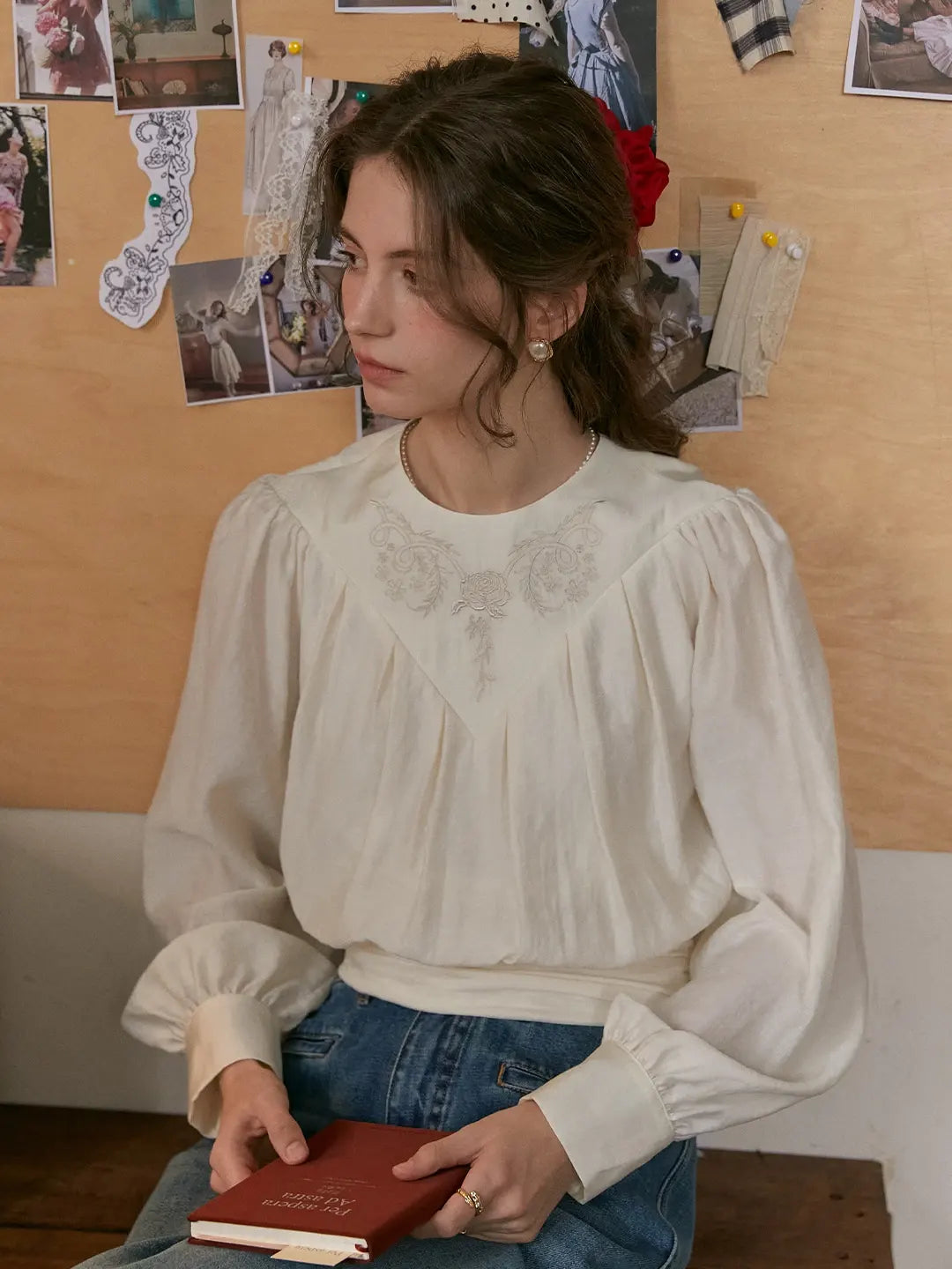 Kenia Round Neck Embroidered Blouse