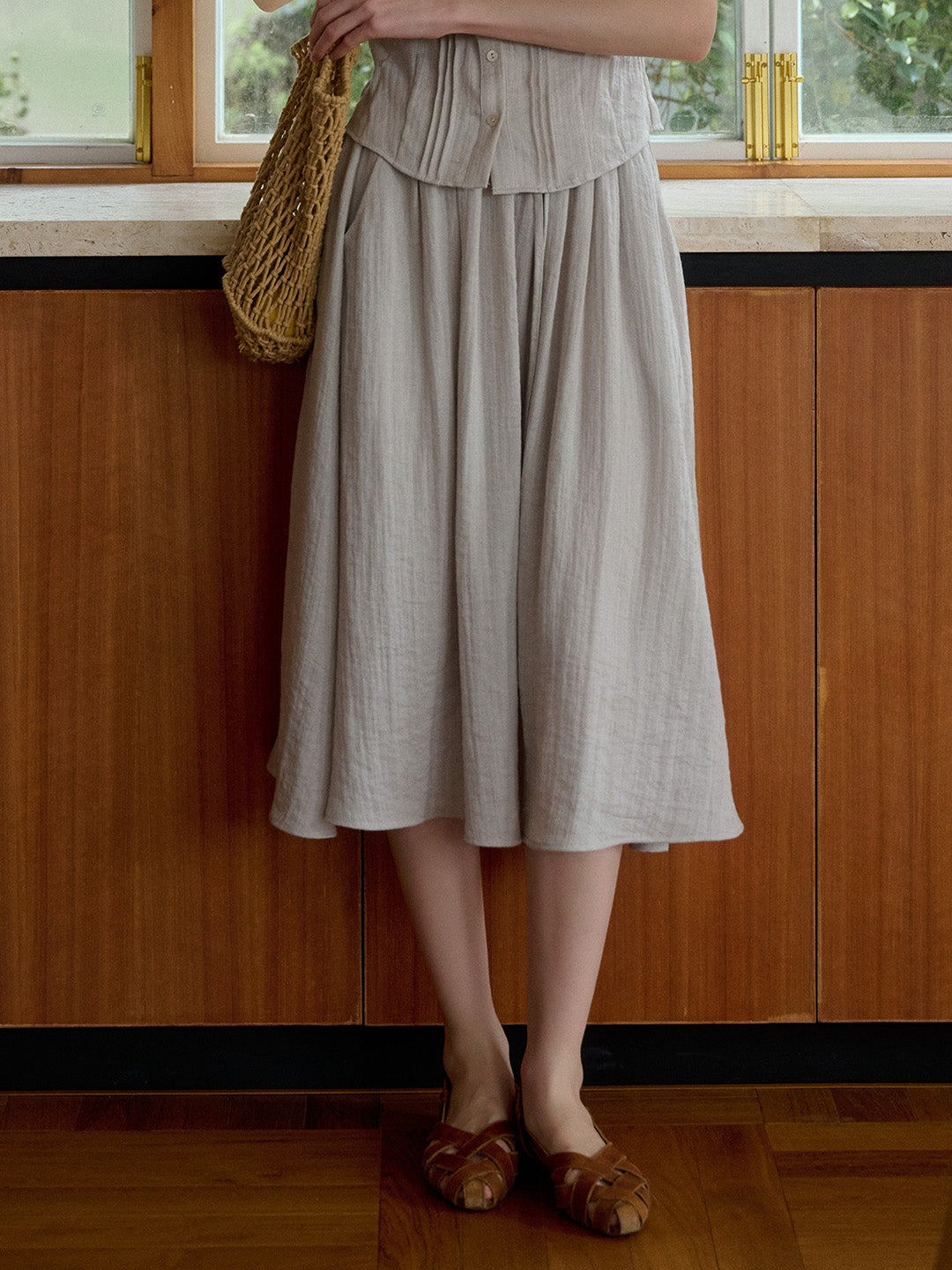Ruth A-Line Lyocell Linen Skirt
