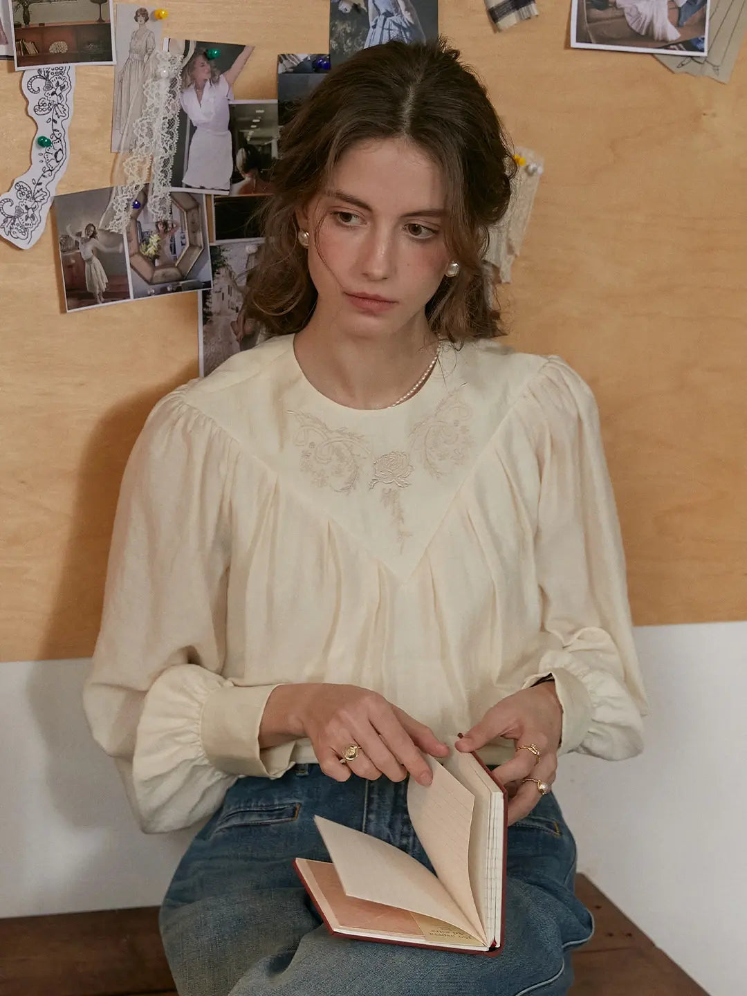 Kenia Round Neck Embroidered Blouse