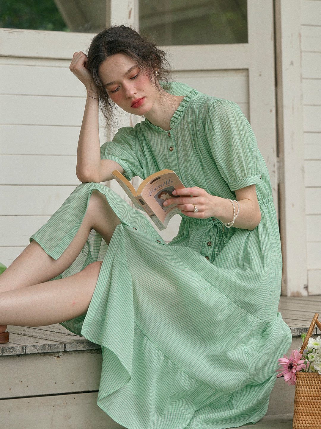 【Final Sale】Mina V-Neck 100% Cotton Dress