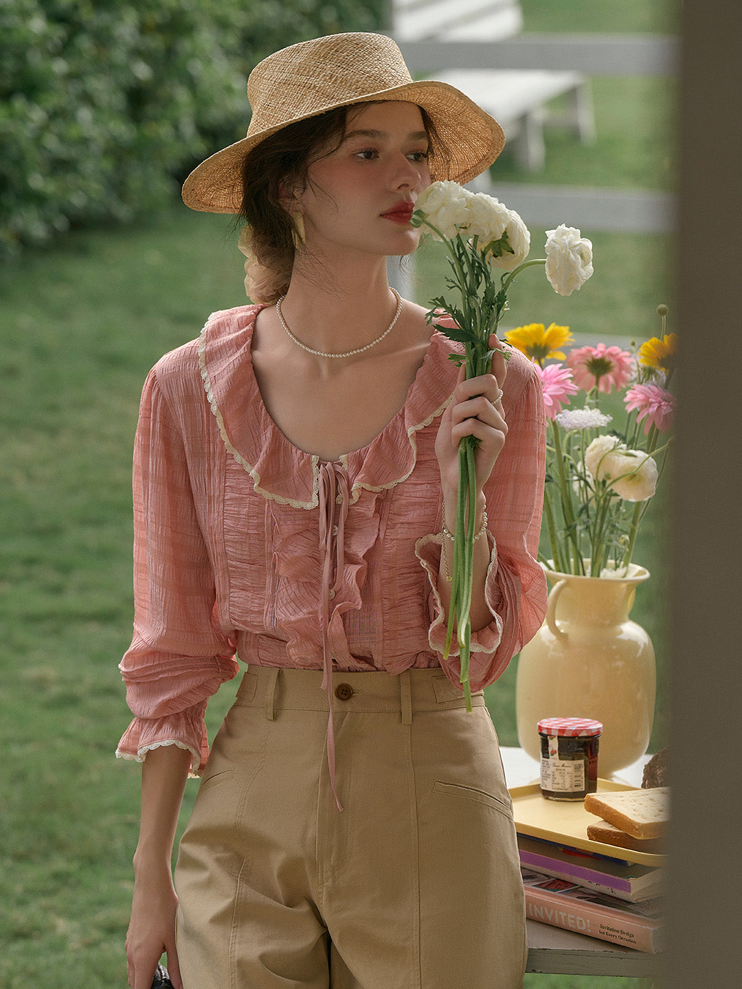 【Final Sale】Joelle Round Neck Ruffle Blouse