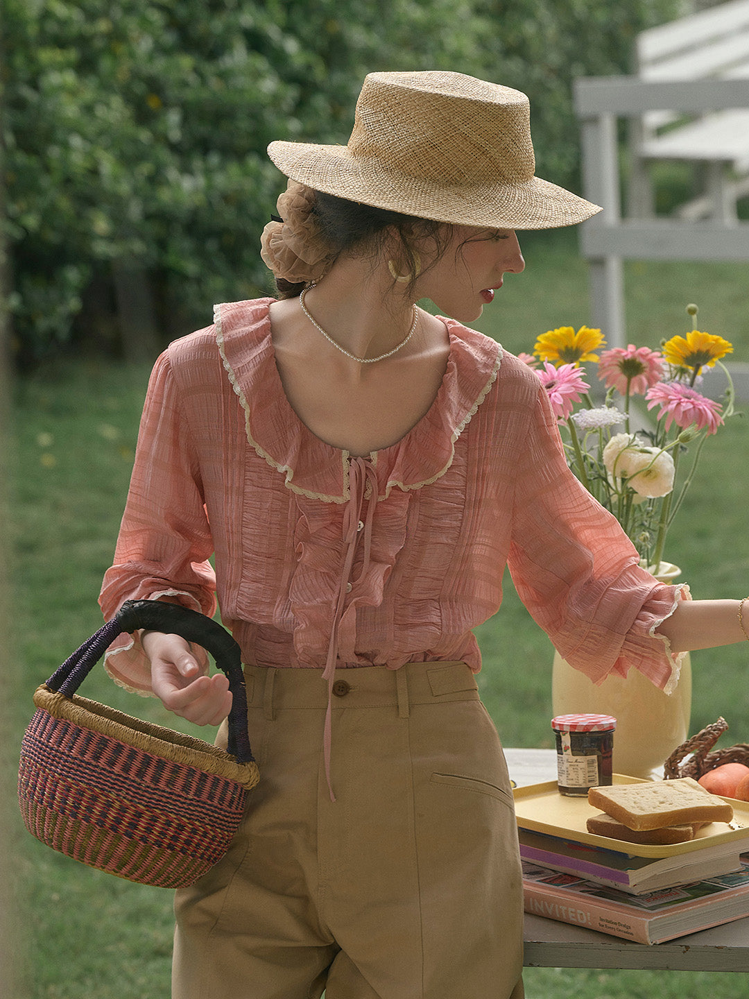 【Final Sale】Joelle Round Neck Ruffle Blouse