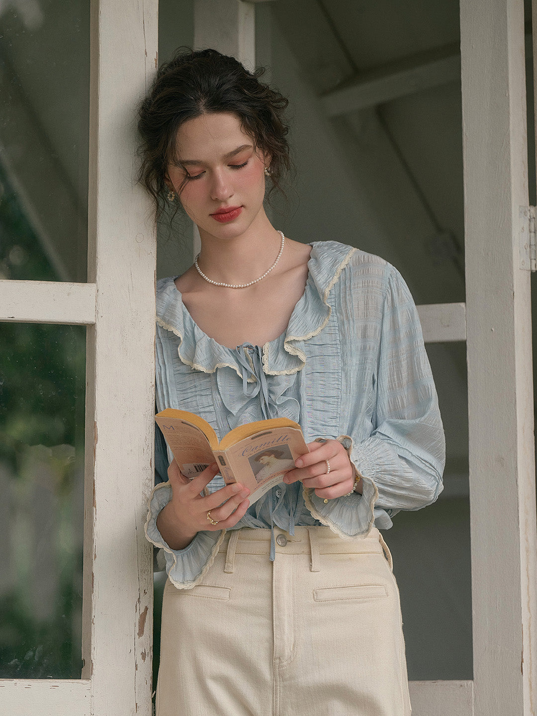 【Final Sale】Joelle Round Neck Ruffle Blouse