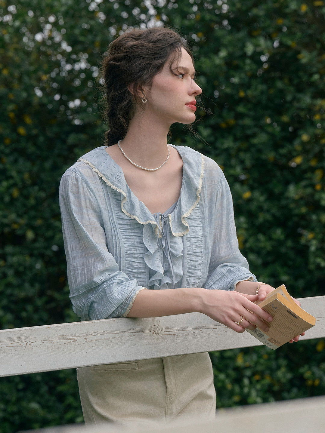 【Final Sale】Joelle Round Neck Ruffle Blouse