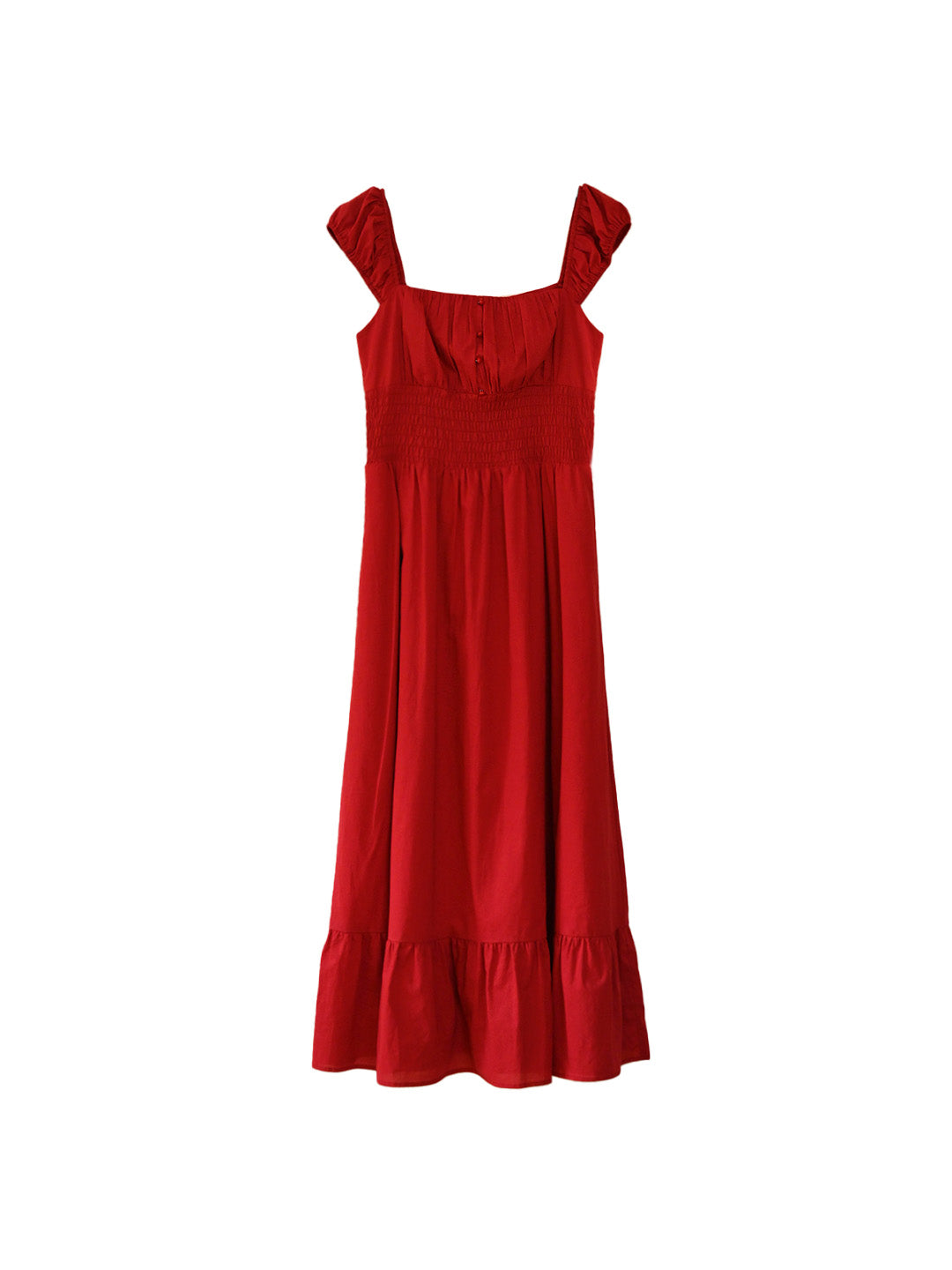 Lucy Square Neck Puff Sleeves 100% Cotton Dress