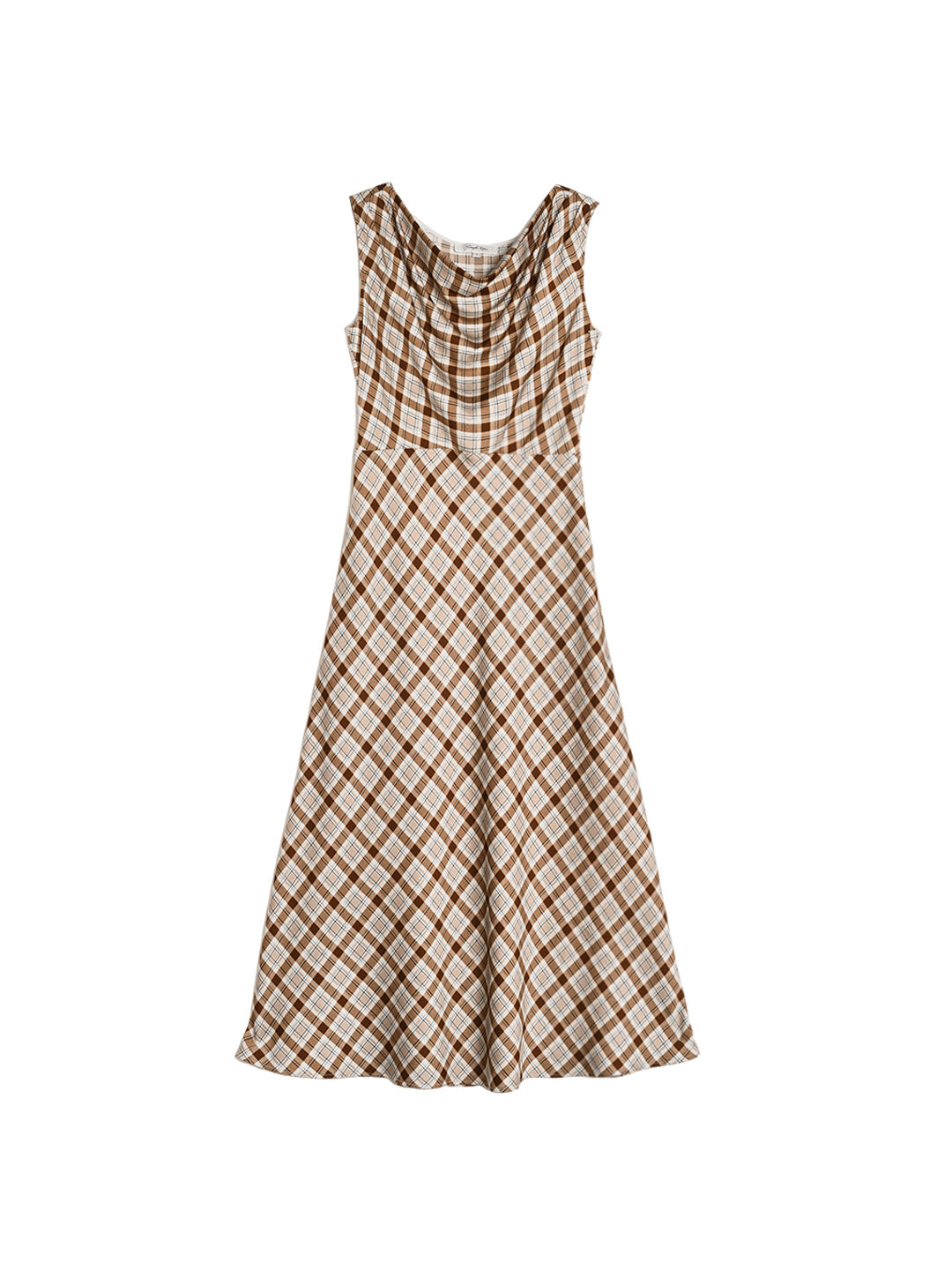 Isabel Cowl Neck Sleeveless Lysell Dress - Brown