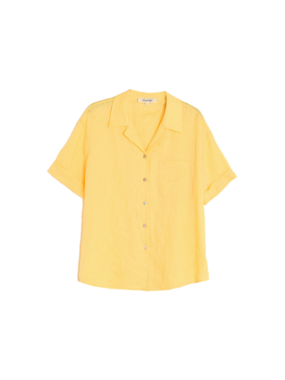 Julia Lapel Pocket 100% Linen Blouse