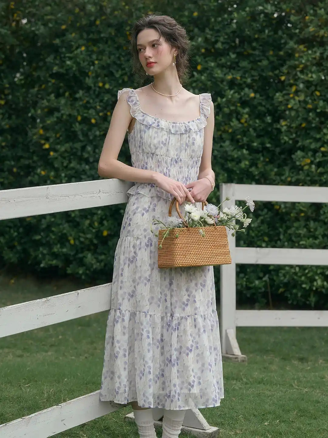 【Final Sale】Etta Square Neck Floral Dress