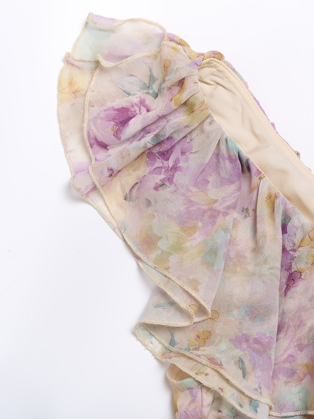 Araya Rosette Ruffle Floral Dress