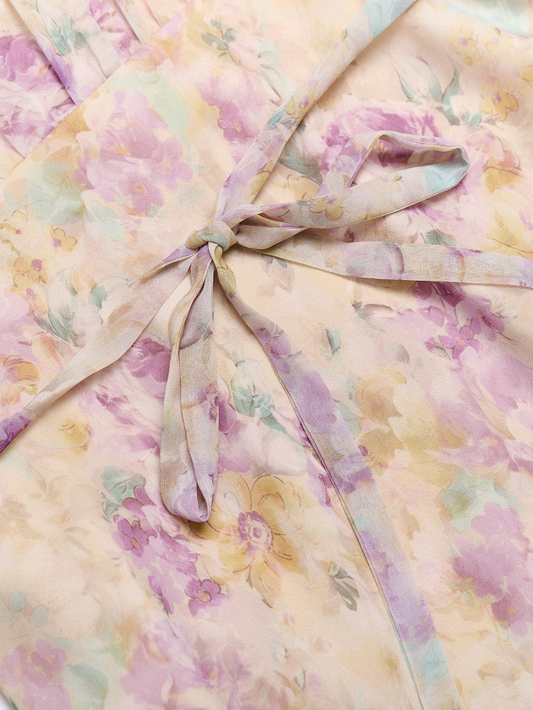 Araya Rosette Ruffle Floral Dress