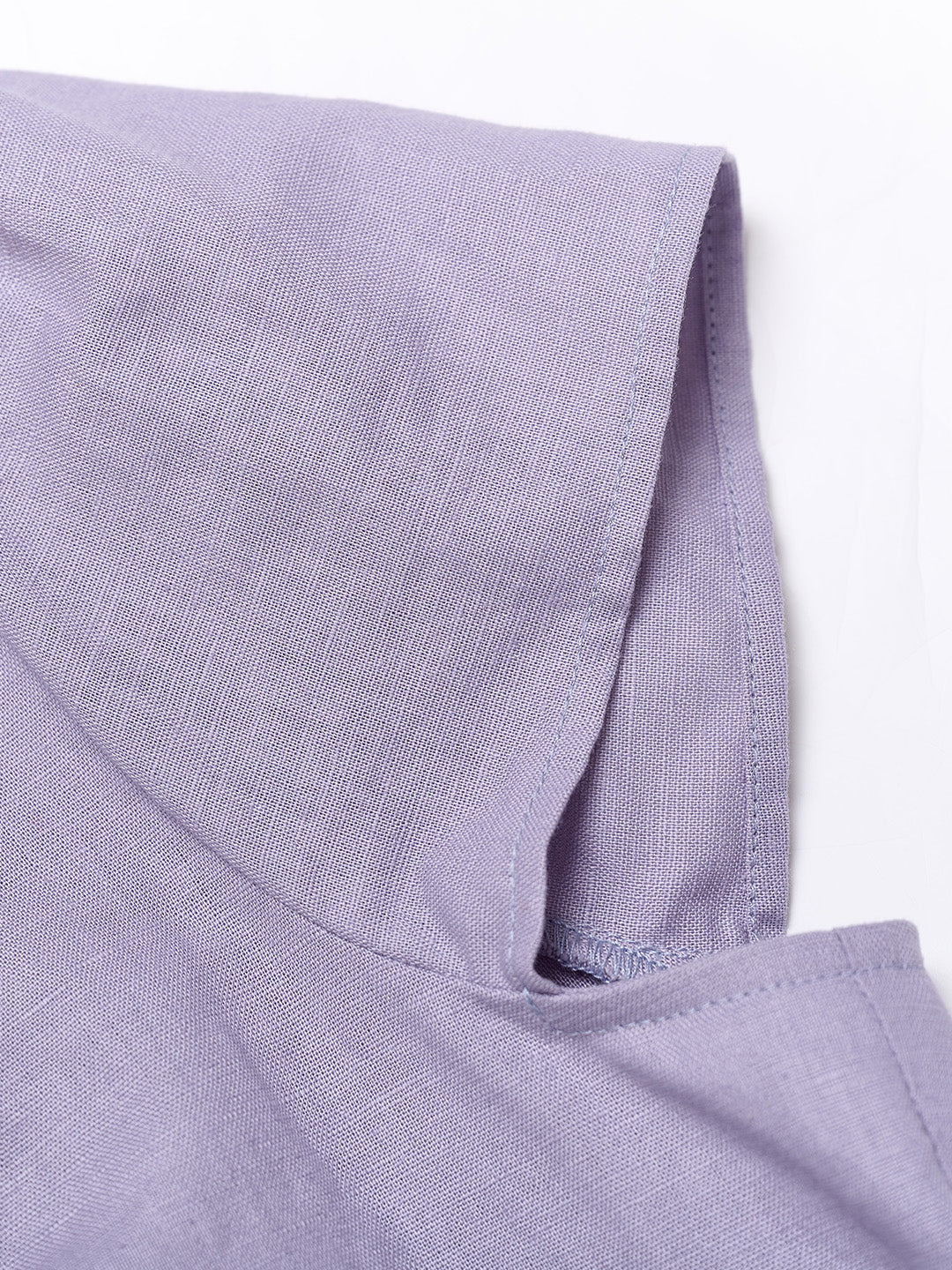 Kairi V-Neck Lace Trim Linen Cotton Blouse