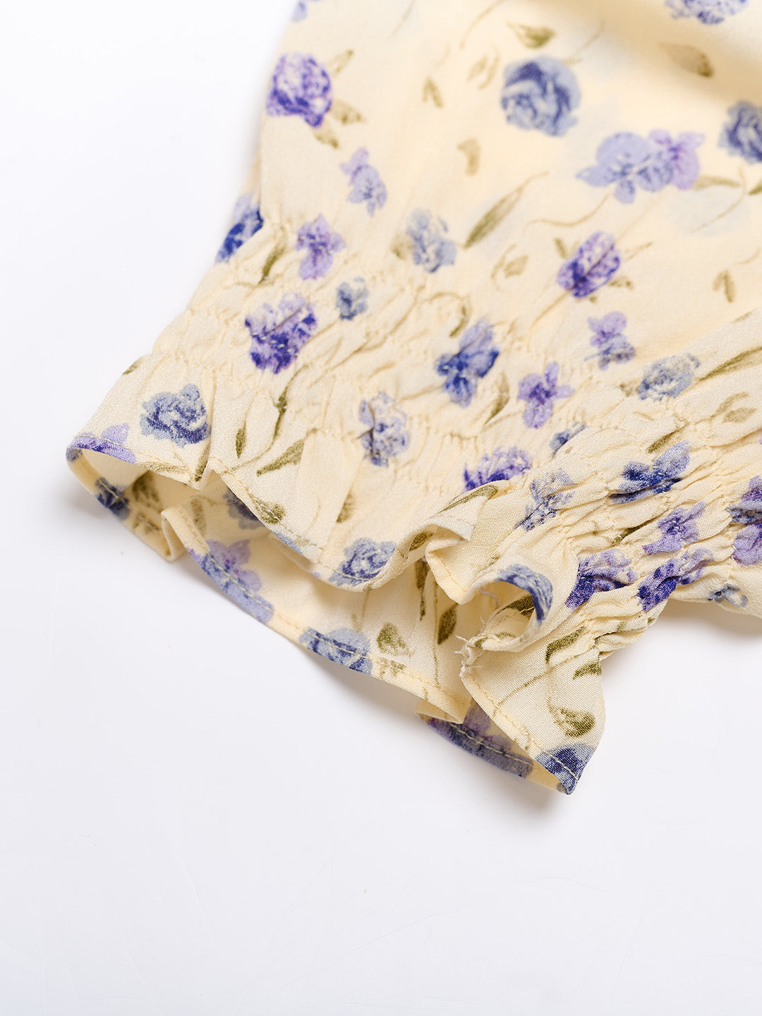 Esperanza Round Neck Floral Puff Sleeve Dress