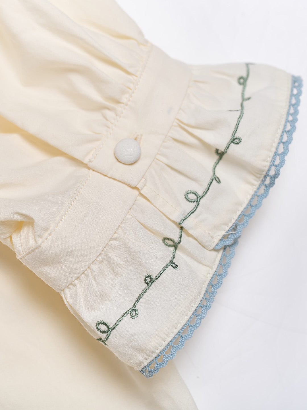 Violette V-Neck Flora Embroidered 100%Cotton Blouse