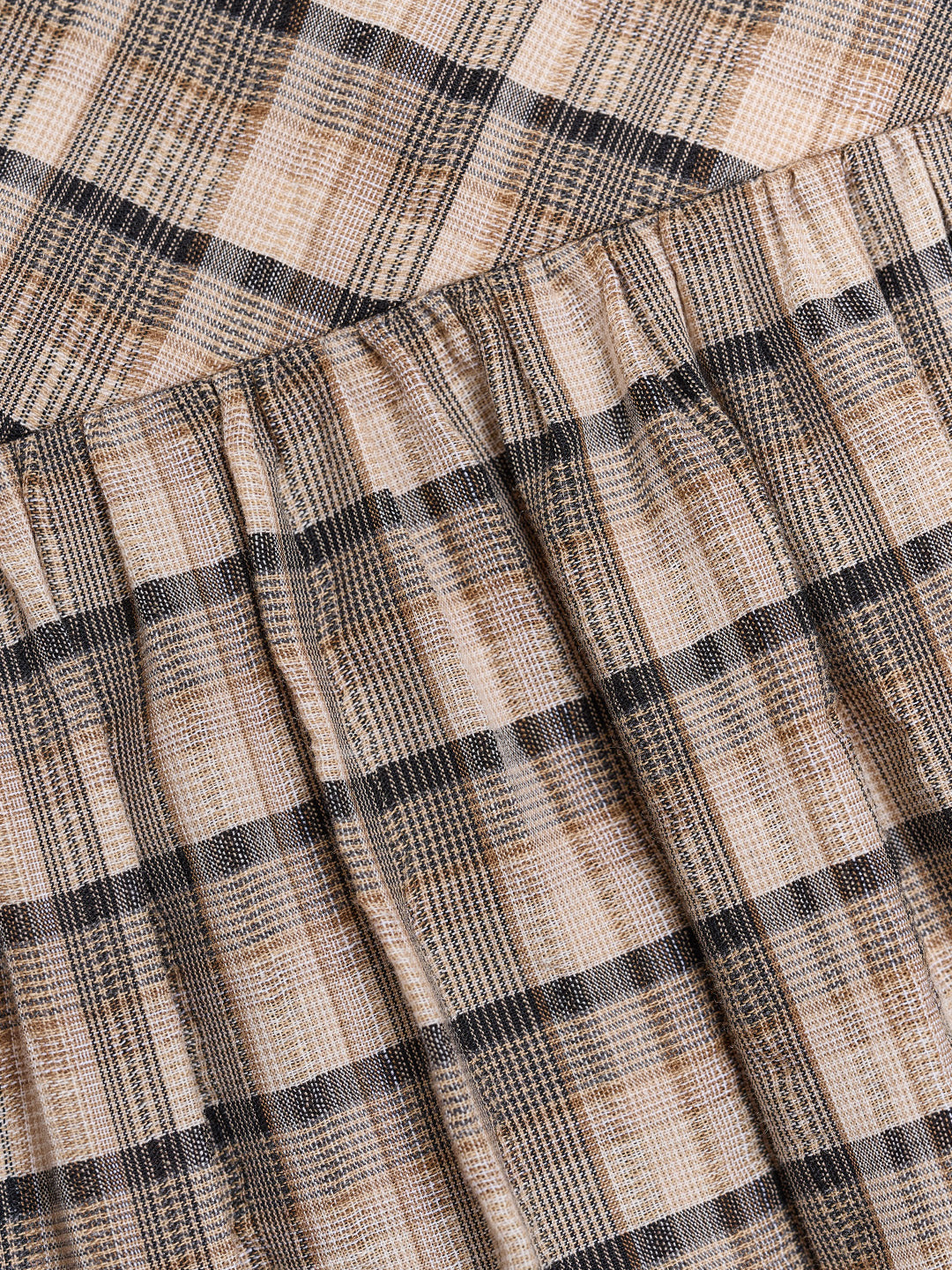 Alaiya Lace Trim Plaid 100% Cotton Skirt