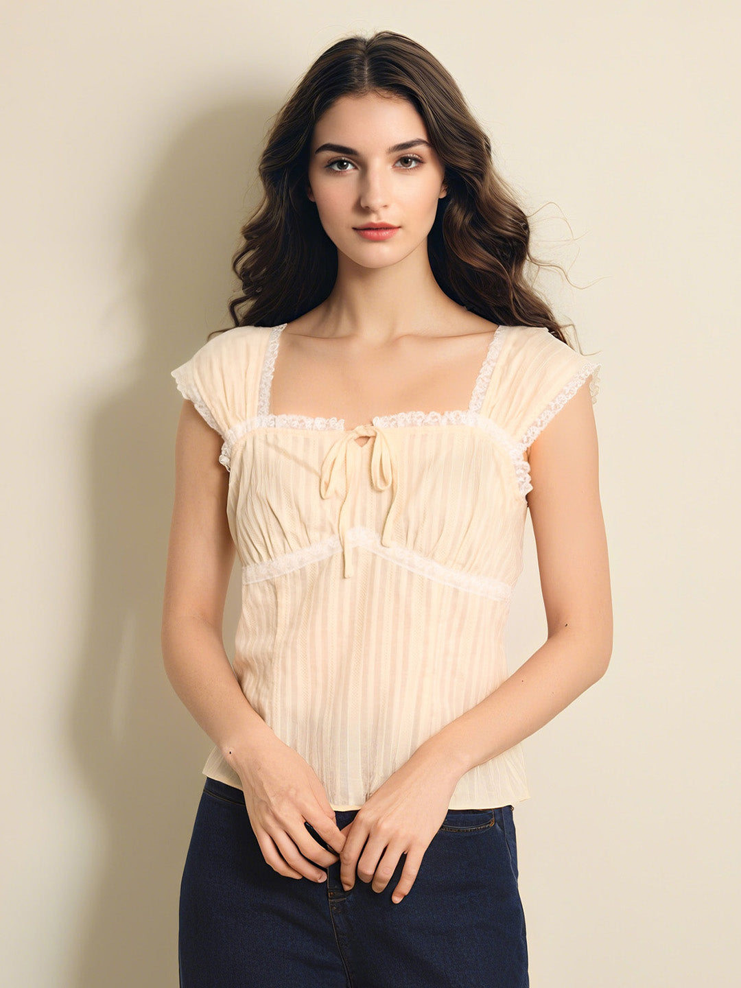 【Final Sale】Cecilia Square Neck 100% Cotton Blouse