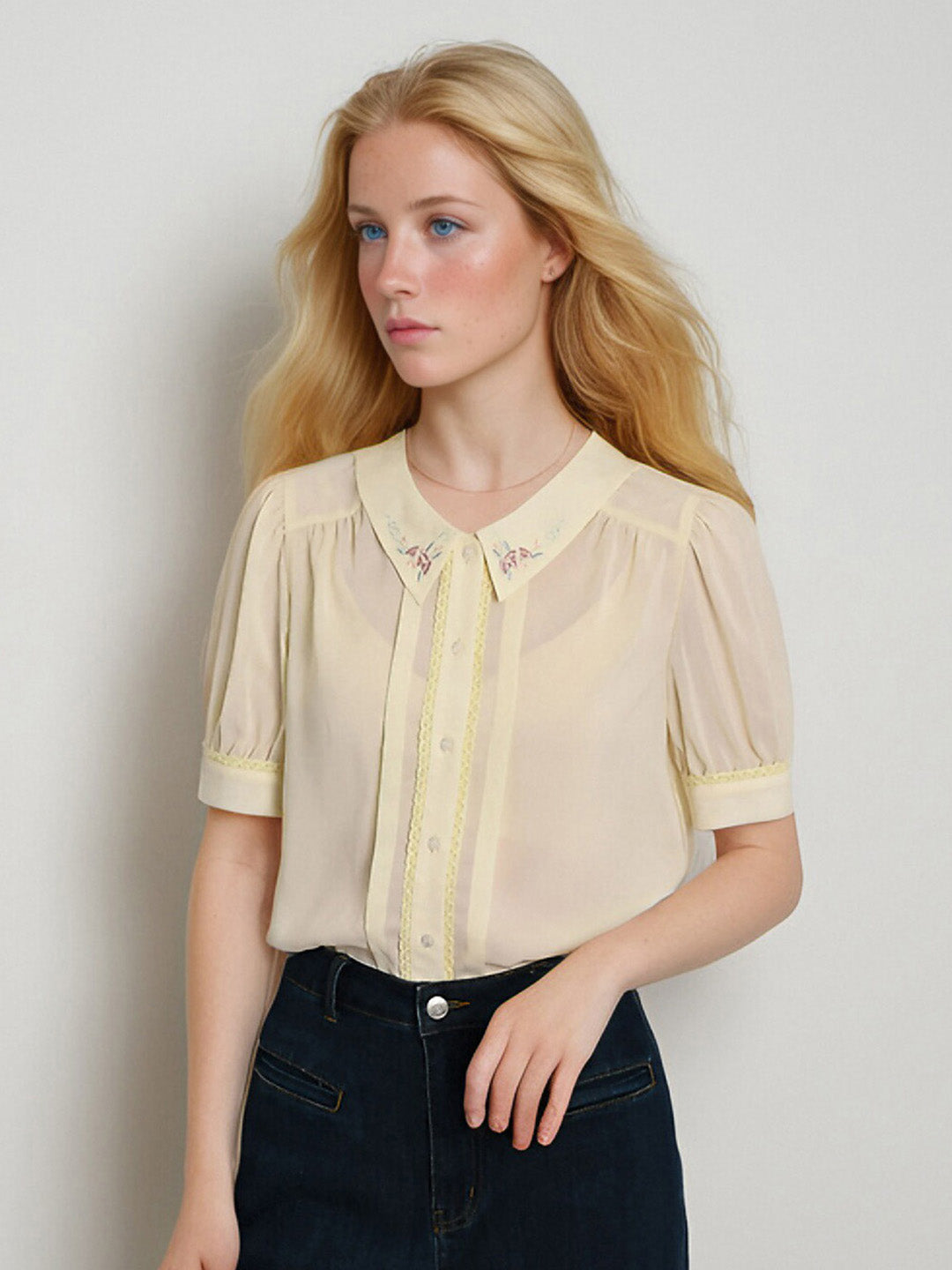 【Final Sale】Liv Peter Pan Collar Blouse