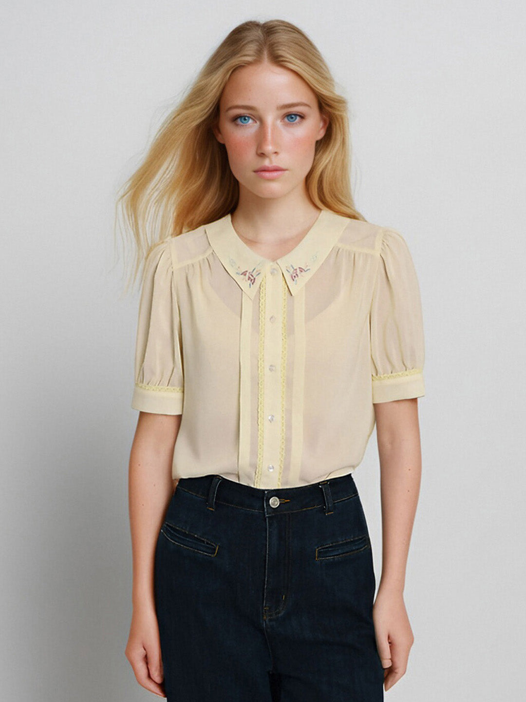 【Final Sale】Liv Peter Pan Collar Blouse