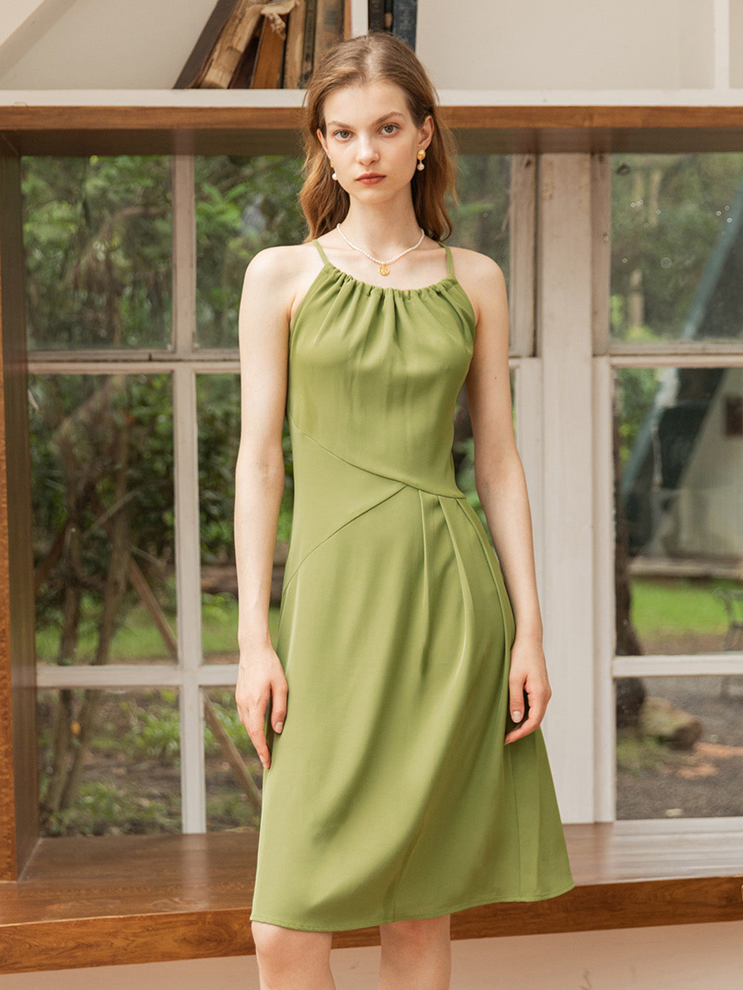 【Final Sale】Cassia Round Neck Suspenders Dress