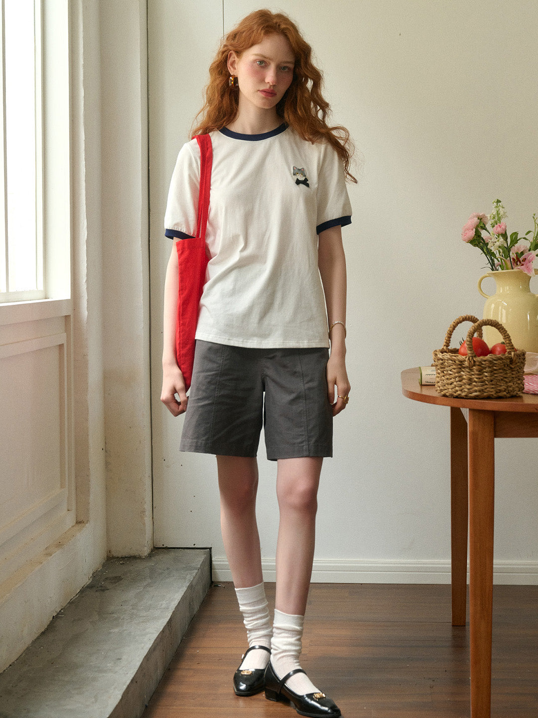 【Final Sale】Katherine Round Neck Kitty T-shirt