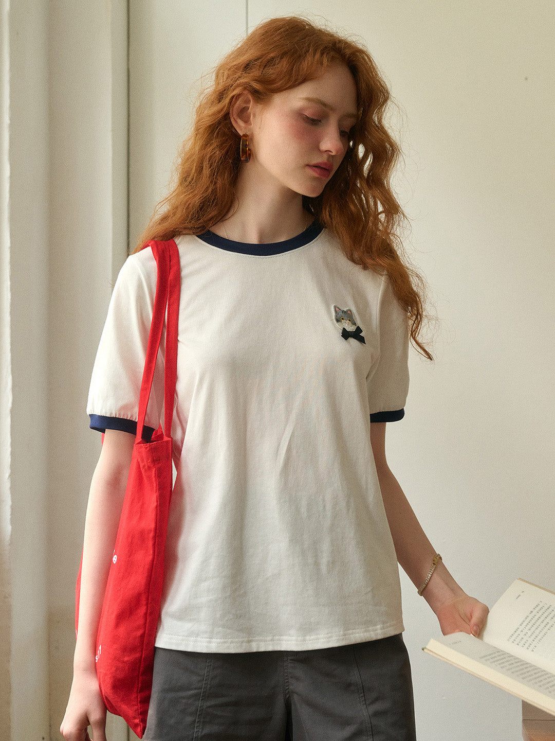 【Final Sale】Katherine Round Neck Kitty T-shirt