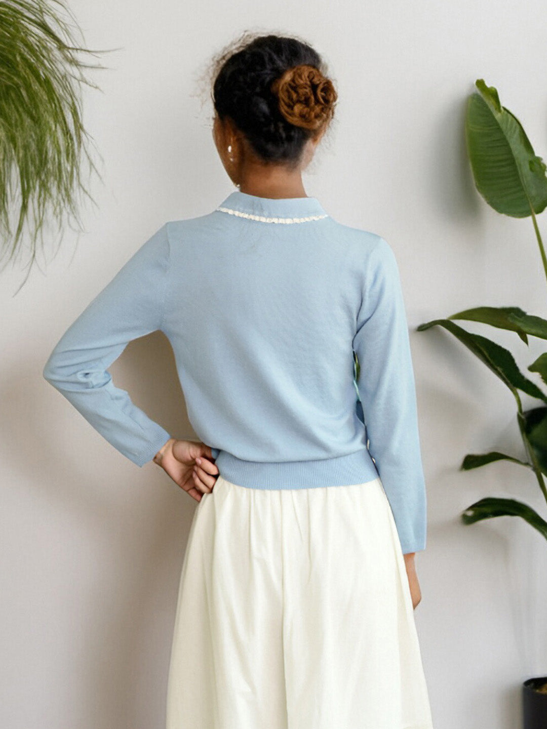 【Final Sale】Martha Peter Pan Collar Embroidery Sweater