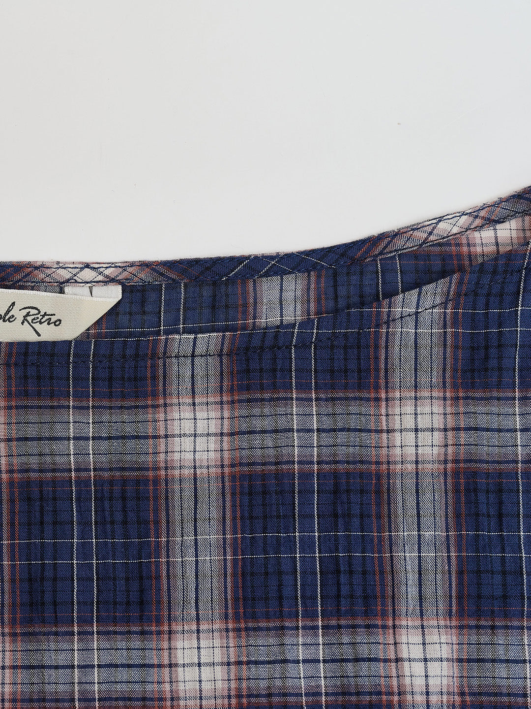 Abigail Boat Neck Plaid Blouse