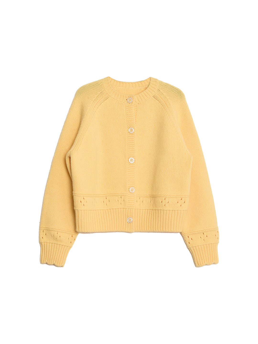 Alicia Round Neck Short 100%Wool Cardigan
